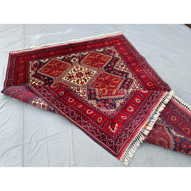 Fine Afghan Khal Mohammadi Biljik Wool Medallion Rug - 6'9" X 4'10" For Sale - Image 9 of 12