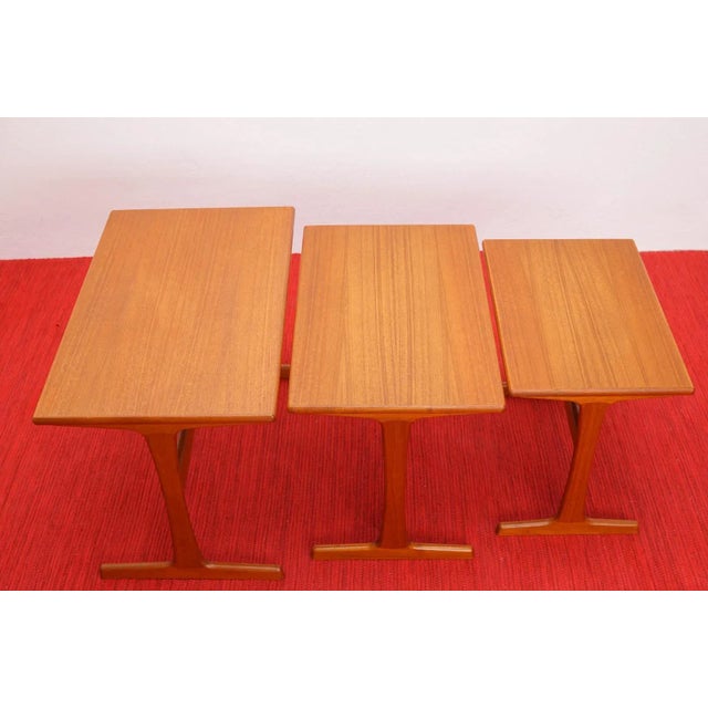 1960s Teak Nesting Tables by Arne Wahl Iversen for Vinde Møbelfabrik, 1960s, Set of 3 For Sale - Image 5 of 8