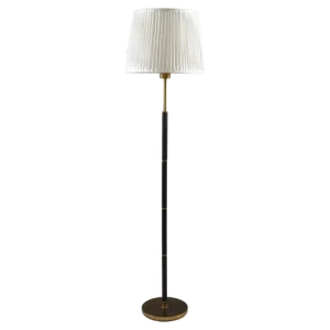 Swedish Brass and Wood Floor Lamp attributed to Boréns, 1960s