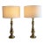 Vintage Brass Neoclassical Hollywood Regency Baluster Table Lamps With Linen Drum Shades - a Pair For Sale