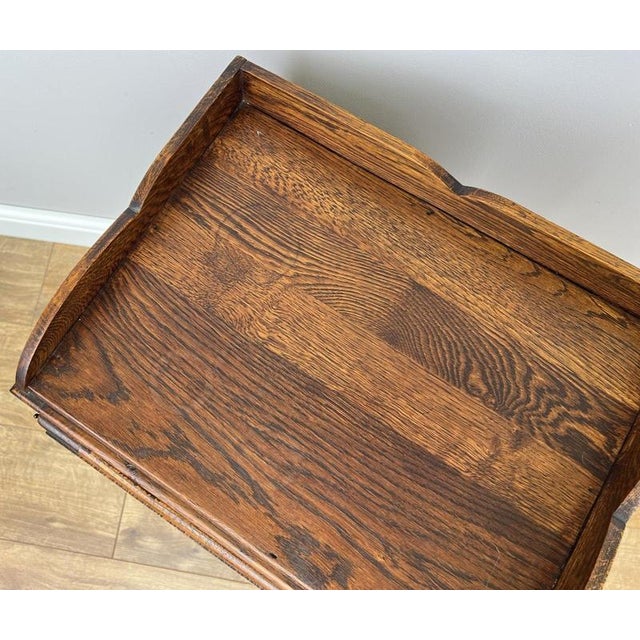 Brown Vintage French Louis Style Oak Bedside Table For Sale - Image 8 of 10