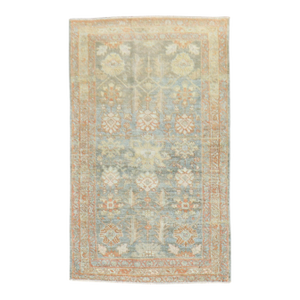 Zabihi Collection Soft Neutral Antique Malayer Throw Rug