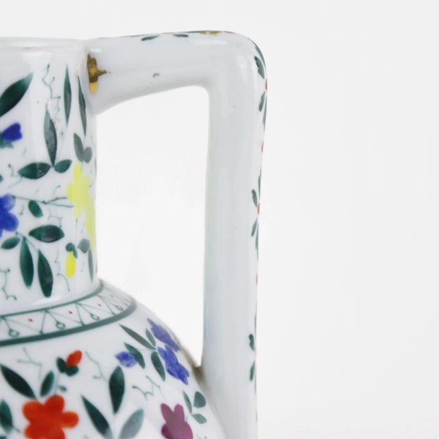 Ceramic Vintage Floral Bird Ceramic Pitcher With Colorful Hand-Painted Flowers For Sale - Image 7 of 11