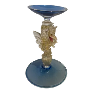1930s Murano Candlestick With Dragon Cenedese Venetian