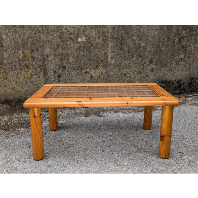 1980s Openwork Coffee Table in Pine and Glass, France, 1980 For Sale - Image 5 of 10