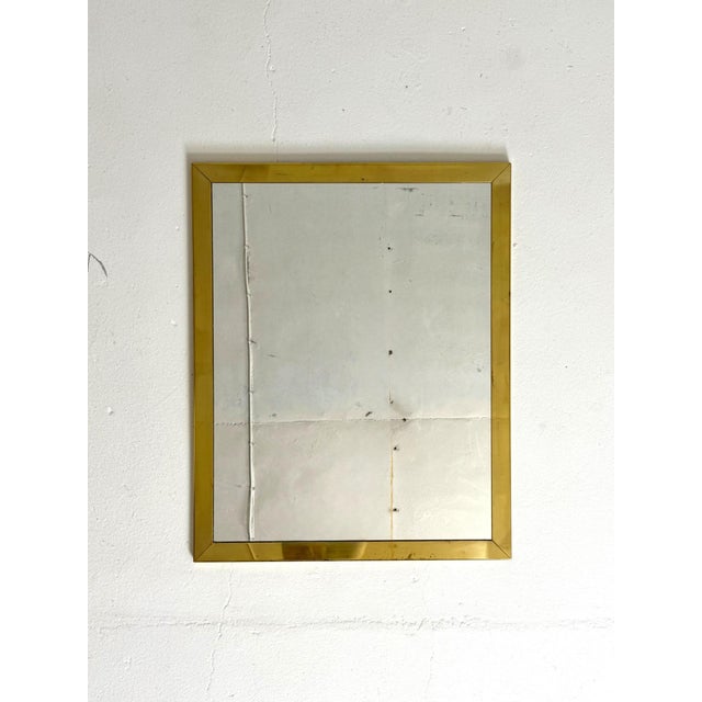 Brass Framed Mirror, Swedish, 1960s–70s A timeless Swedish mirror from the 1960s–70s, featuring a clean and elegant brass...