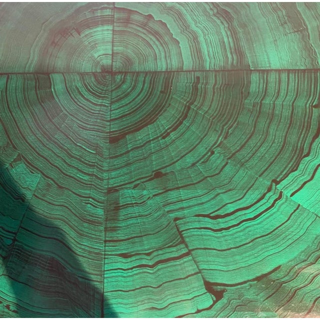 Gemstone 1980s Faux Malachite and Black Lacquer Dining Table For Sale - Image 7 of 7