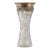 American Brilliant Cut Crystal Vase With Sterling Silver Neck Collar in Ornate Repousse Floral Design For Sale