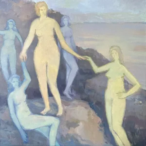 "By the Sea" Original Contemporary Nude Figurative Painting by Michelle Farro