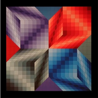 Victor Vasarely Progression 3-3 Optic Art For Sale