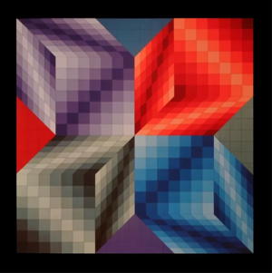 Victor Vasarely Progression 3-3 Optic Art