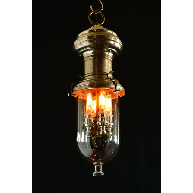 19th Century Gas Pendant With Pyrex Cloche For Sale - Image 10 of 11