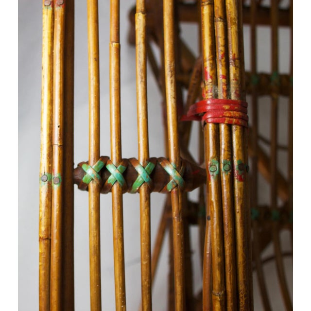 Brown 1960s Mid-Century Italian Pencil Reed Lounge Chair For Sale - Image 8 of 12