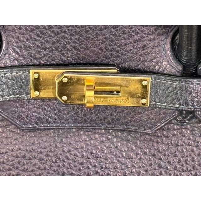 Hermès, Birkin Retourne 35, Taurillon Clemence Leather, Gold Hardware, France, 2003 For Sale - Image 13 of 16