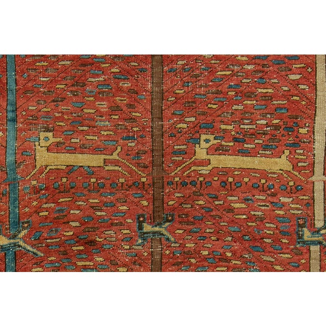 Folk Art 19th Century Pictorial Bakshaish Animal Motif Rug, Persia - 9'4" x 11'6" For Sale - Image 3 of 6