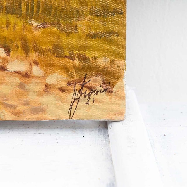 Oil on Canvas Rural Landscape by Unknown Artist, 1980s