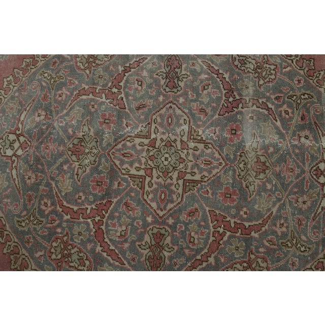 Persian 1970s Vintage Persian Handmade Wool Cotton Pink Area Rug For Sale - Image 3 of 11