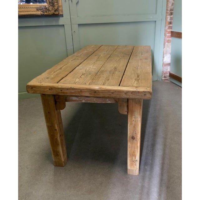 Victorian Rustic Pine Kitchen Dining or Work Table For Sale - Image 6 of 8