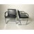 Pair Iconic Mies Van Der Rohe Brno Style Flat Bar Chair in Black Leather. Bought in the D & D building in NYC.. No...