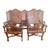 Set of Eight Spanish Walnut & Leather Dining Chairs For Sale