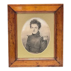 19th C French Drawing of a Handsome Monarchie De Juillet Cadet