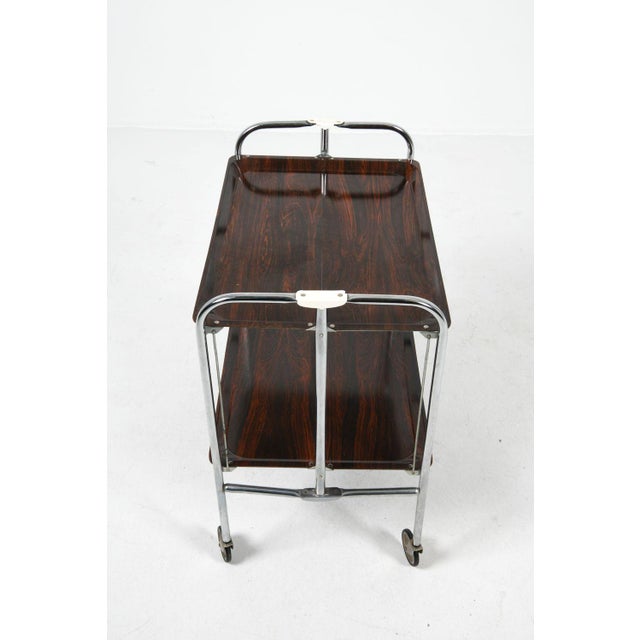 French Chrome Folding Bar Cart For Sale - Image 10 of 11