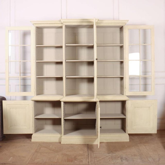 Vintage English Breakfront Bookcase, 1990s For Sale - Image 10 of 12