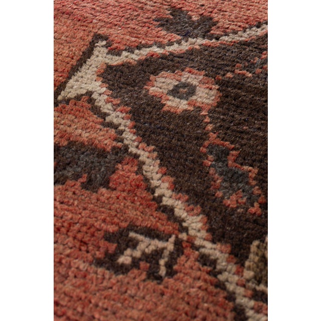Vintage Circa 1940 Orange Turkish Oushak Kelleh Hand Knotted Wool Runner 5ft 6in X 12ft 2in For Sale In New York - Image 6 of 18