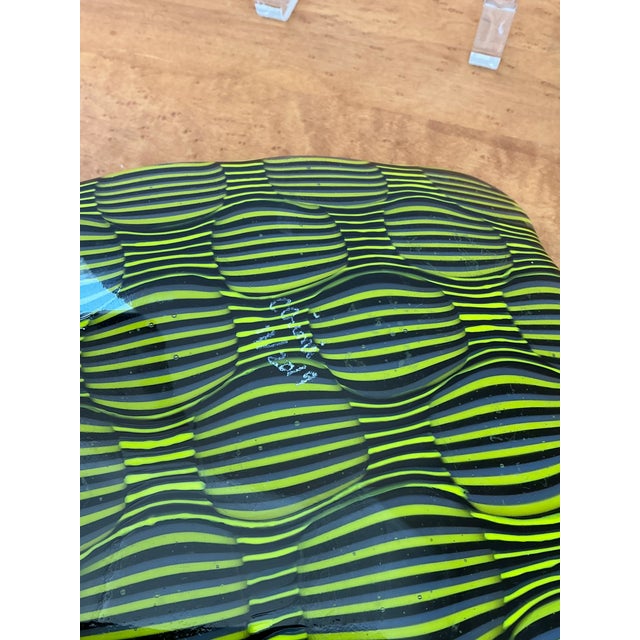 Vintage Signed Art Glass Dish For Sale In West Palm - Image 6 of 12