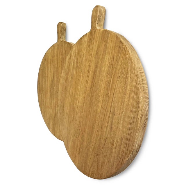 Large Round Vintage Elm Charcuterie Board For Sale - Image 4 of 4