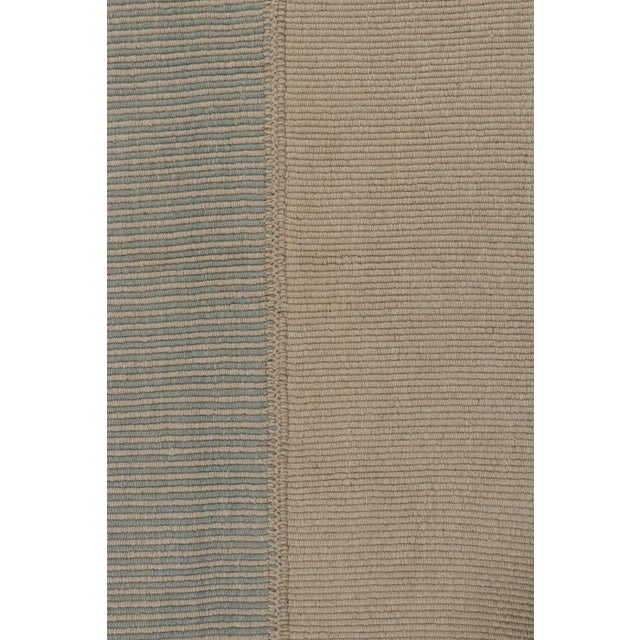 2010s Rug & Kilim’s Modern Kilim in Beige & Blue Stripes For Sale - Image 5 of 7