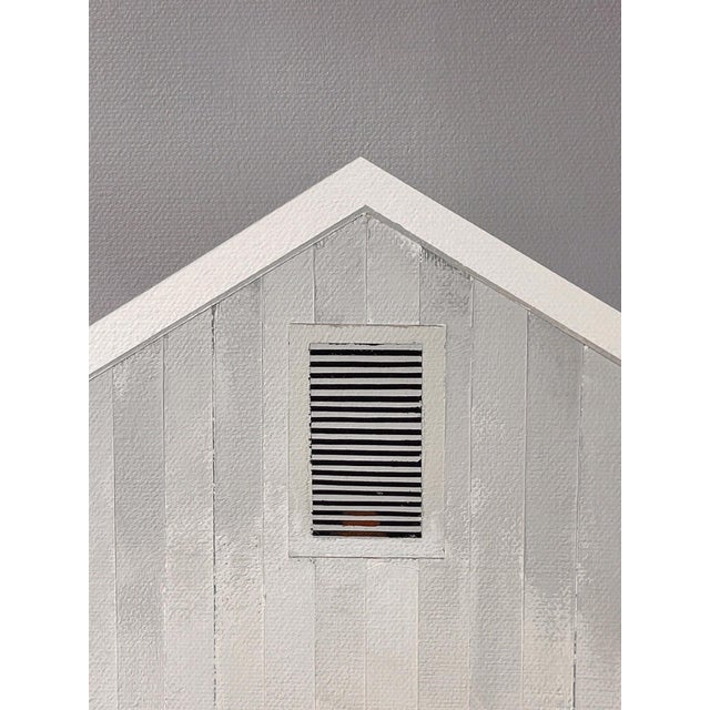 So Many Stories to Tell by Justin Wheatley | Acrylic on Canvas White Barn With Rust Field For Sale In Denver - Image 6 of 10