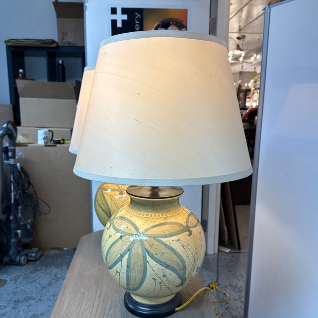 Late 20th Century Botanical Ceramic Ginger Jar Table Lamps - a Pair For Sale In San Francisco - Image 6 of 12