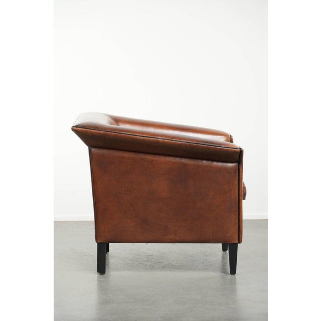 Art Deco Club Chair in Sheepskin Leather For Sale - Image 3 of 13