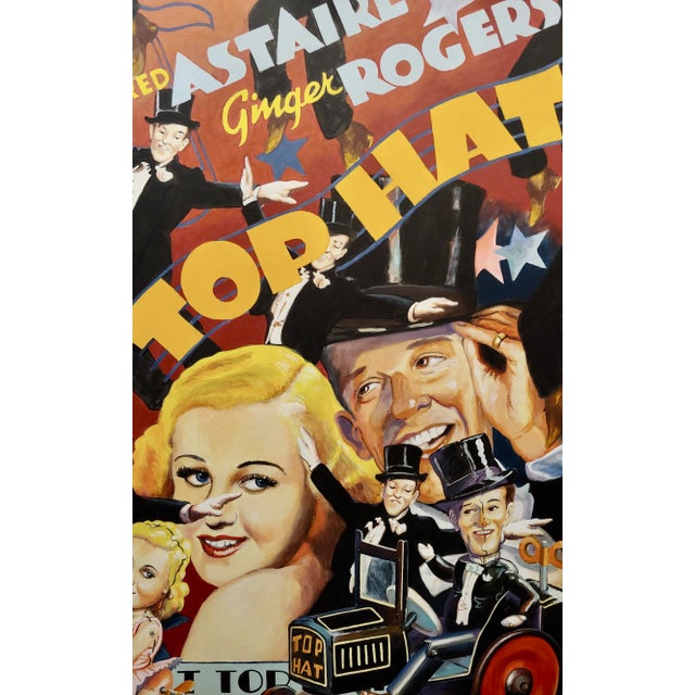 1980s Ralph Massey -Ginger Rogers & Fred Astaire Top Hat - Painting For Sale - Image 5 of 7