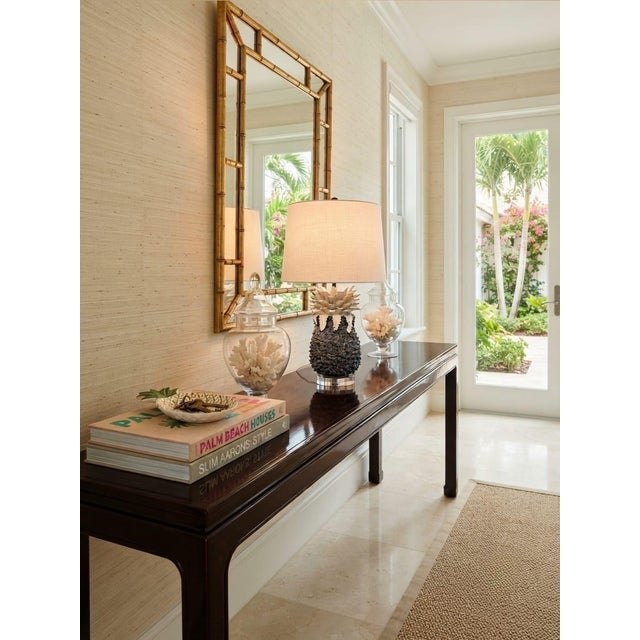 Vintage Italian Glazed Ceramic Pineapple Table Lamp | Hollywood Regency Style For Sale - Image 4 of 12