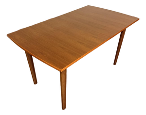 Mid-Century Beveled Edge 1 Leaf Dining Table