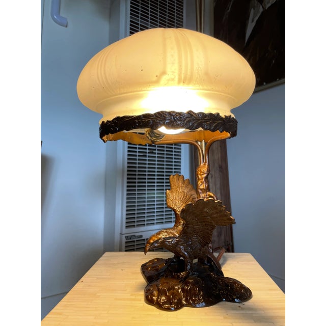 Early 1900s Bronze Eagle Lamp by Erich SchmidtKestner Chairish