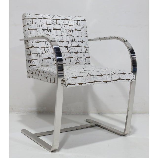 Mid-Century Modern Mies Van Der Rohe for Knoll Brno Chairs in Velvet For Sale - Image 3 of 11