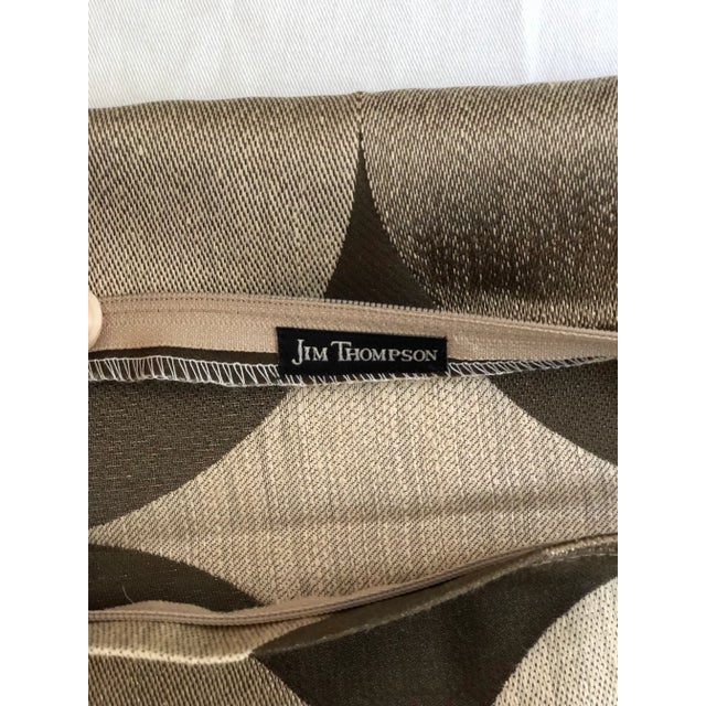 Textile 24" Brown and Tan Geometric Jim Thompson Pillows - a Pair For Sale - Image 7 of 9