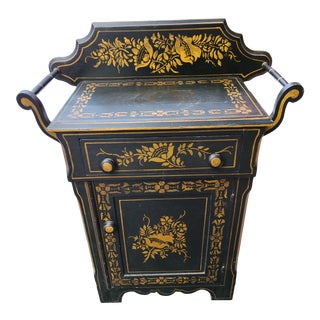 Antique Chinoiserie Hand Painted Dry Bar For Sale