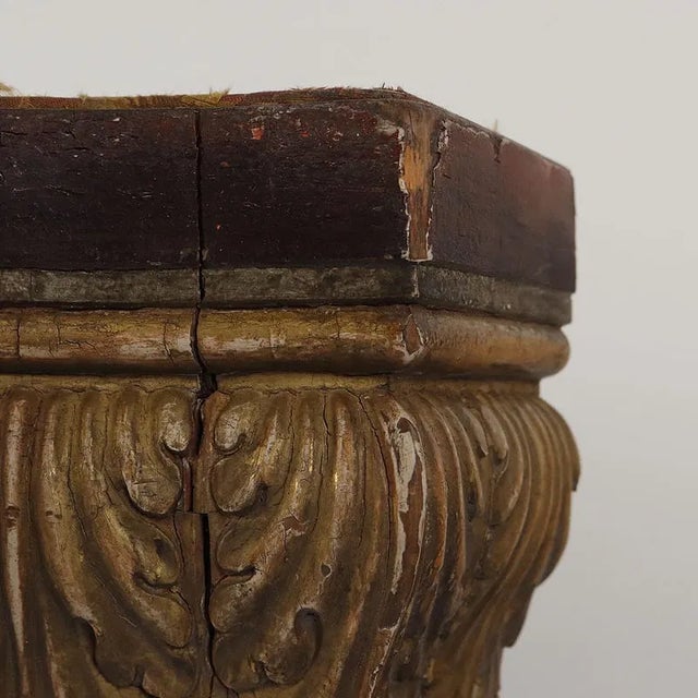 19th C. Italian Carved & Gilded Wood Clock Base For Sale - Image 4 of 6