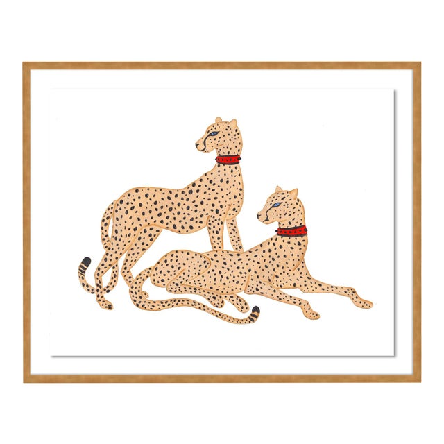 Camden & Carolina by Willa Heart in Gold Framed Paper, Medium Art Print For Sale