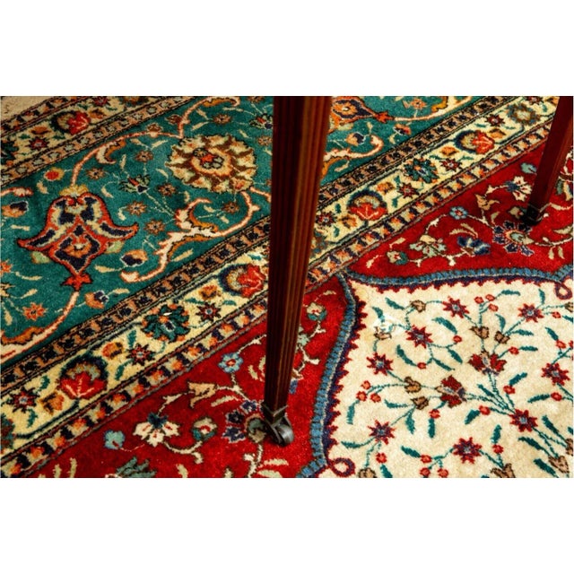 Flame Mahogany Oval Pembroke Table With Banded Inlay on Casters For Sale In New York - Image 6 of 8