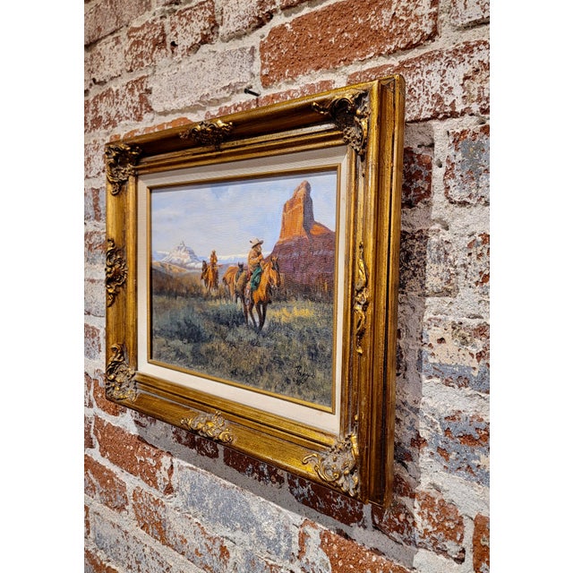 Brown John Phelps- Fur Trappers on Horseback in the Wild West-Oil Painting For Sale - Image 8 of 9