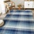 8x10 Sophisticated Elegant Blue Large Scale Plaid Geometric Flatweave Wool Rug For Sale - Image 9 of 9