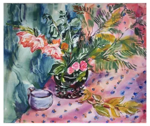 Malda Muizule, Still Life, Watercolor on Paper