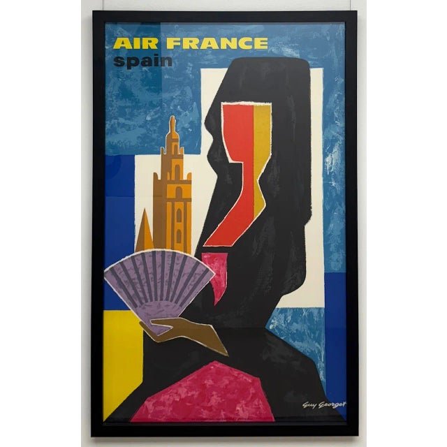 Air France – Spain Original Vintage Travel Poster by Guy Georget, c. 1963 Printed in France | Framed in Black This...