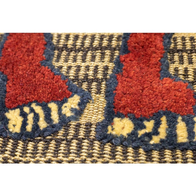 Tribal Antique Handwoven Gabbeh Palas Textile Art For Sale - Image 3 of 7