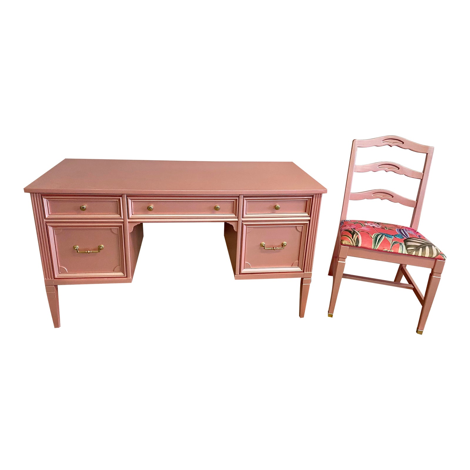Vintage Bassett Ladies Writing Desk & Chair Set 2 Pieces Chairish